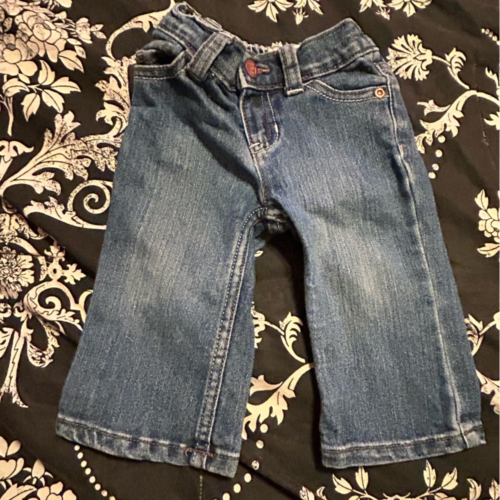 1989 Place bootcut stretch blue jeans, baby girl, size 6-9 months